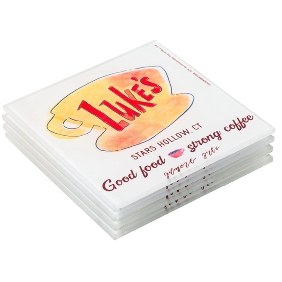 Luke's Diner Gilmore Girls Glass Coasters Set of 4 - Picture 1 of 6